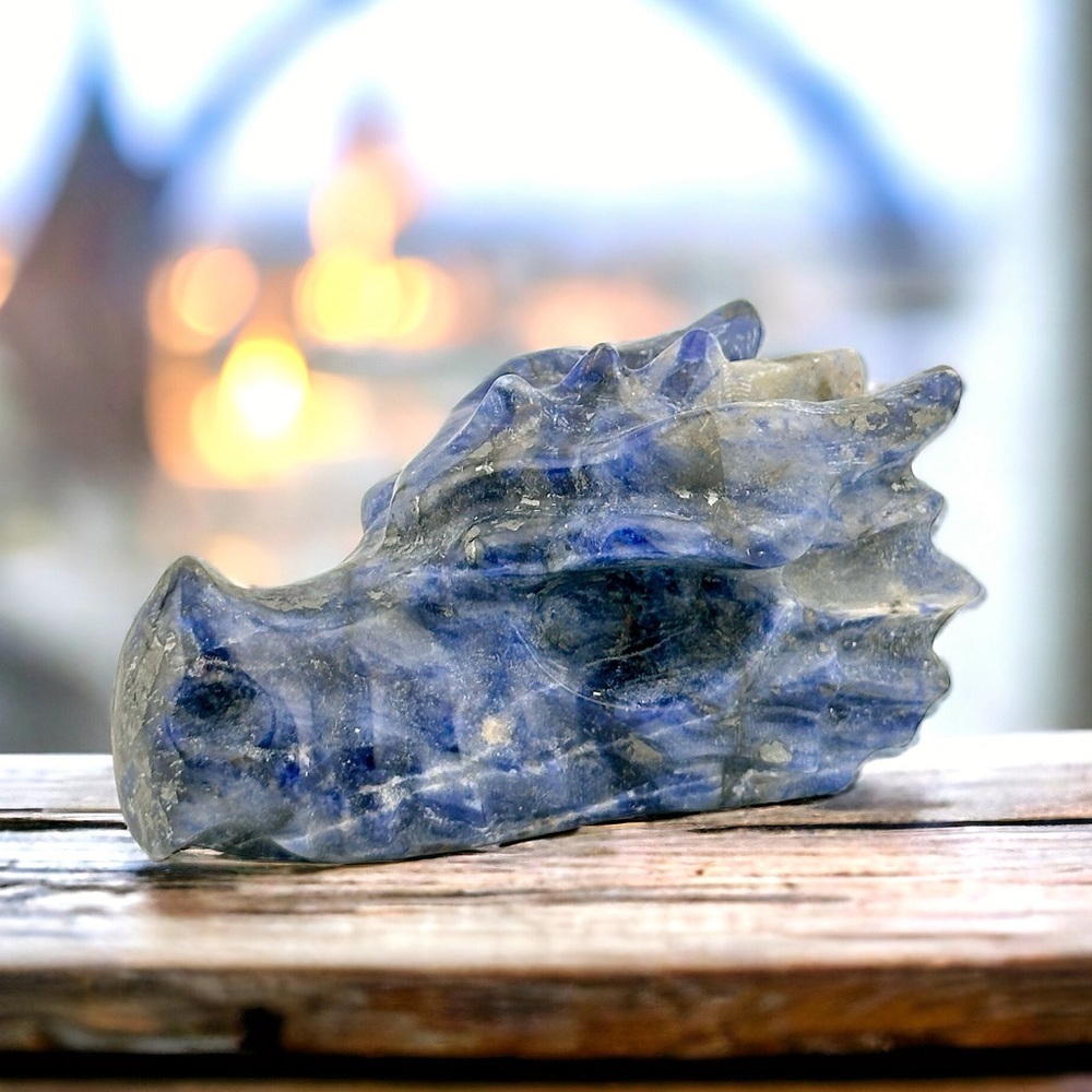 Large Sodalite Dragon Head Crystal Gemstone Carving